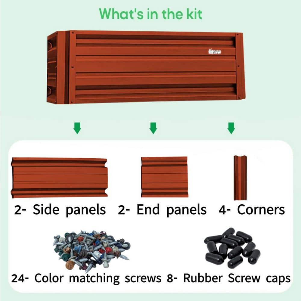 ALL METAL WORKS 24 inch by 48 inch Rectangle Barn Red Metal Planter Box PTTM2X4X18-BARNRED