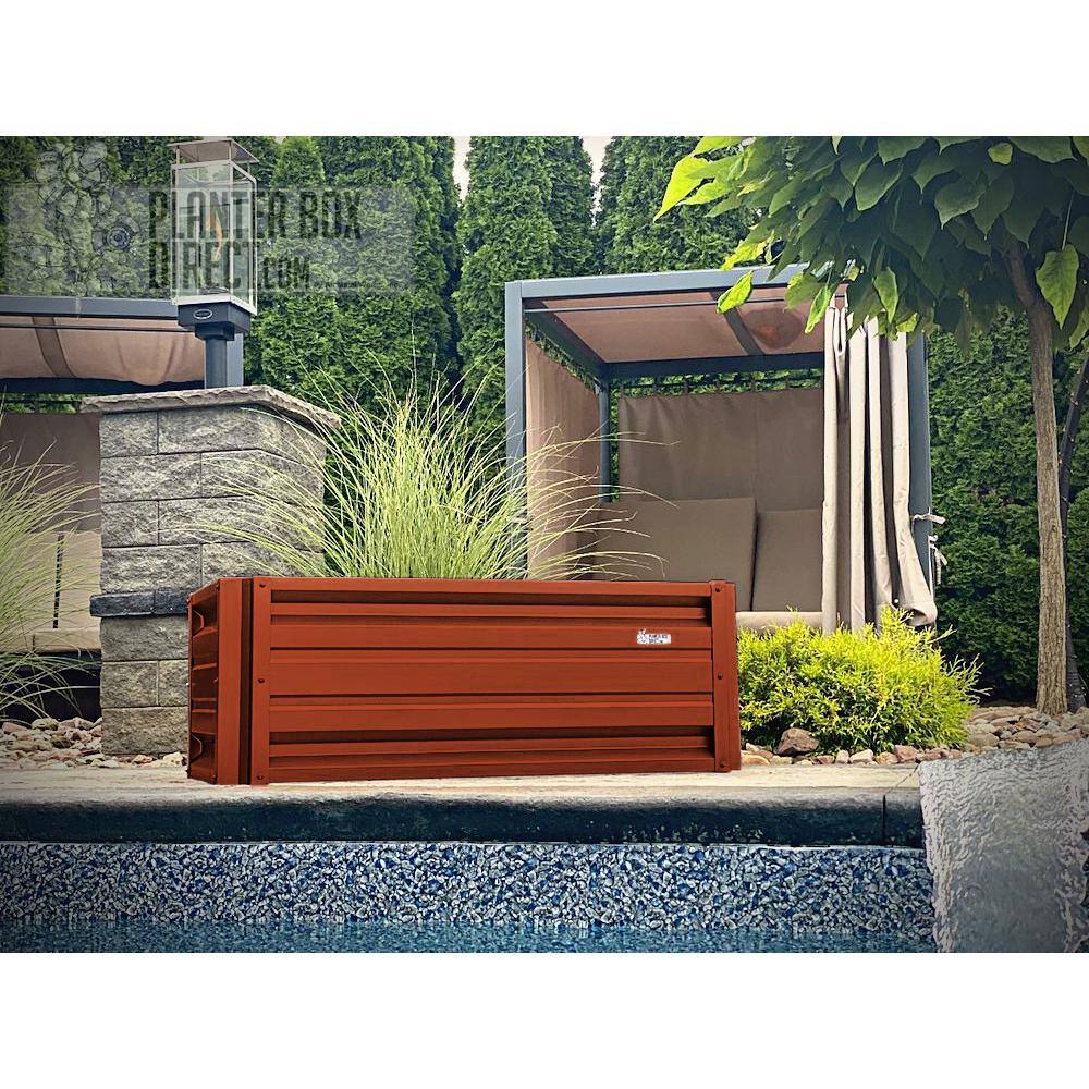 ALL METAL WORKS 24 inch by 48 inch Rectangle Barn Red Metal Planter Box PTTM2X4X18-BARNRED