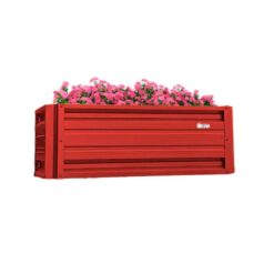 ALL METAL WORKS 24 inch by 48 inch Rectangle Bright Red Metal Planter Box PTTM2X4X18-BRIGHTRED