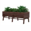 VEIKOUS 71 in. L x 31 in. W Large Wooden Raised Garden Bed Outdoor with Legs and Liner, Carbonized PG0102-08RT
