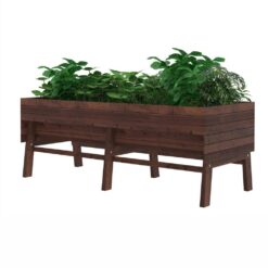 VEIKOUS 71 in. L x 31 in. W Large Wooden Raised Garden Bed Outdoor with Legs and Liner, Carbonized PG0102-08RT