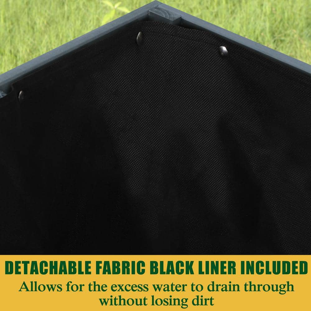 VEIKOUS 71 in. L x 31 in. W Large Wooden Raised Garden Bed Outdoor with Legs and Liner, Dark Gray PG0102-08GY VEIKOUS 71 in. L x 31 in. W Large Wooden Raised Garden Bed Outdoor with Legs and Liner, Dark Gray PG0102-08GY