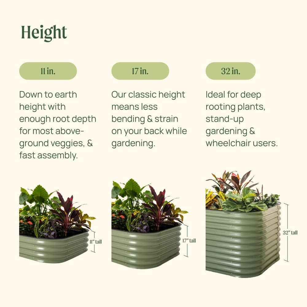 vego garden 32 in. Extra-Tall x 42 in. Round Modern Gray Metal Raised Garden Bed Kit VRB4232MG vego garden 32 in. Extra-Tall x 42 in. Round Modern Gray Metal Raised Garden Bed Kit VRB4232MG