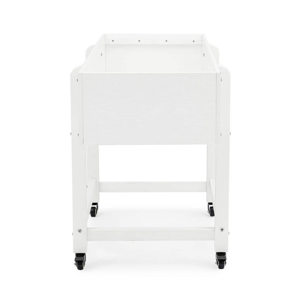LUE BONA 48 in. x 16.7 in. x 28 in. White Plastic Raised Garden Bed with Lockable Wheels, Liner SLD-LWH0504 LUE BONA 48 in. x 16.7 in. x 28 in. White Plastic Raised Garden Bed with Lockable Wheels, Liner SLD-LWH0504