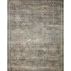 LOLOI II Layla Antique/Moss 9 ft. x 12 ft. Distressed Oriental Printed Area Rug LAYLLAY-13ANMO90C0