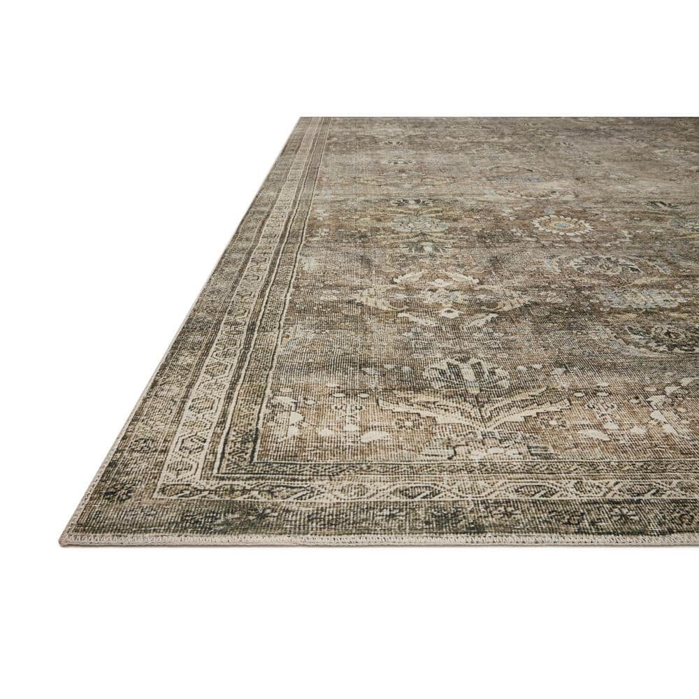 LOLOI II Layla Antique/Moss 9 ft. x 12 ft. Distressed Oriental Printed Area Rug LAYLLAY-13ANMO90C0