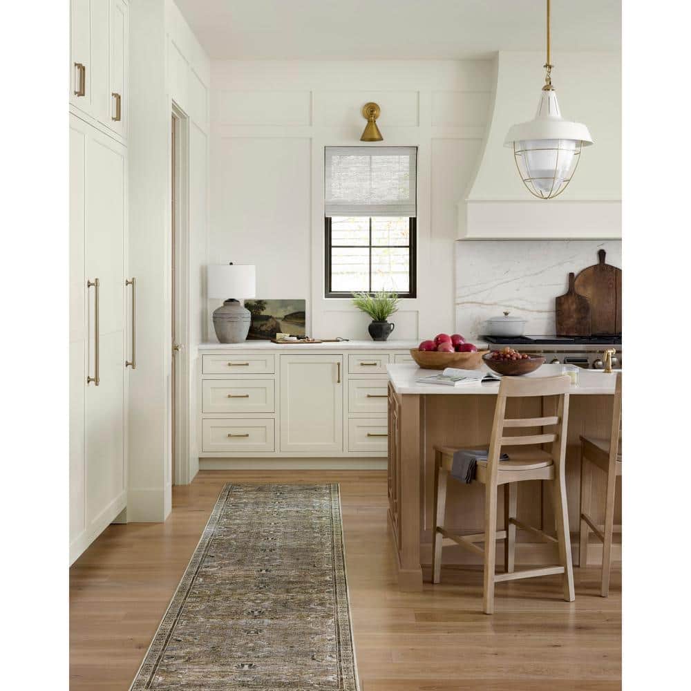 LOLOI II Layla Antique/Moss 9 ft. x 12 ft. Distressed Oriental Printed Area Rug LAYLLAY-13ANMO90C0