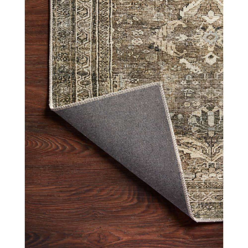 LOLOI II Layla Antique/Moss 9 ft. x 12 ft. Distressed Oriental Printed Area Rug LAYLLAY-13ANMO90C0