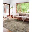 LOLOI II Layla Antique/Moss 9 ft. x 12 ft. Distressed Oriental Printed Area Rug LAYLLAY-13ANMO90C0