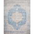 LOLOI II Layla Blue/Tangerine 9 ft. x 12 ft. Distressed Bohemian Printed Area Rug LAYLLAY-07BBTG90C0