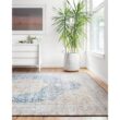 LOLOI II Layla Blue/Tangerine 9 ft. x 12 ft. Distressed Bohemian Printed Area Rug LAYLLAY-07BBTG90C0