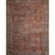 LOLOI II Layla Brick/Blue 9 ft. x 12 ft. Distressed Bohemian Printed Area Rug LAYLLAY-01BKBB90C0
