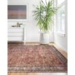 LOLOI II Layla Brick/Blue 9 ft. x 12 ft. Distressed Bohemian Printed Area Rug LAYLLAY-01BKBB90C0