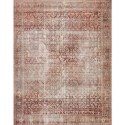LOLOI II Layla Cinnamon/Sage 9 ft. x 12 ft. Distressed Bohemian Printed Area Rug LAYLLAY-11CMSG90C0