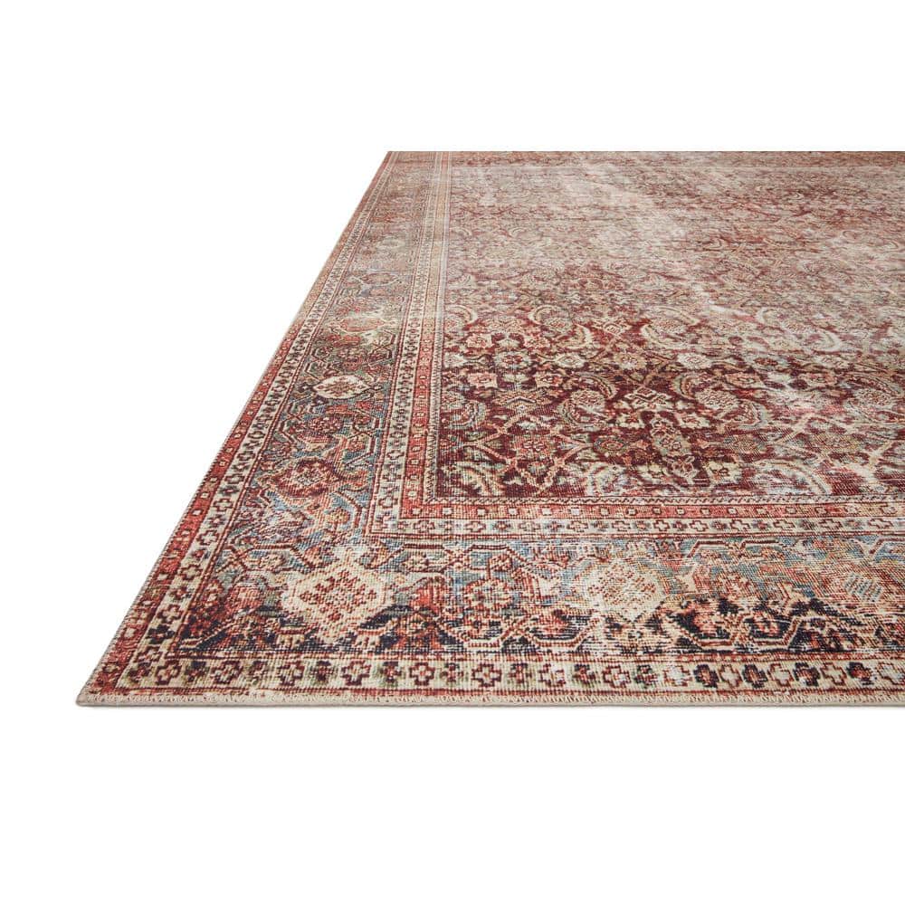 LOLOI II Layla Cinnamon/Sage 9 ft. x 12 ft. Distressed Bohemian Printed Area Rug LAYLLAY-11CMSG90C0