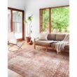 LOLOI II Layla Cinnamon/Sage 9 ft. x 12 ft. Distressed Bohemian Printed Area Rug LAYLLAY-11CMSG90C0