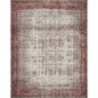 LOLOI II Layla Ivory/Brick 9 ft. x 12 ft. Distressed Bohemian Printed Area Rug LAYLLAY-12IVBK90C0