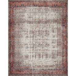 LOLOI II Layla Ivory/Brick 9 ft. x 12 ft. Distressed Bohemian Printed Area Rug LAYLLAY-12IVBK90C0