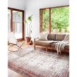 LOLOI II Layla Ivory/Brick 9 ft. x 12 ft. Distressed Bohemian Printed Area Rug LAYLLAY-12IVBK90C0