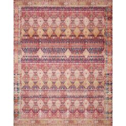 LOLOI II Layla Magenta/Multi 9 ft. x 12 ft. Distressed Bohemian Printed Area Rug LAYLLAY-15XMML90C0