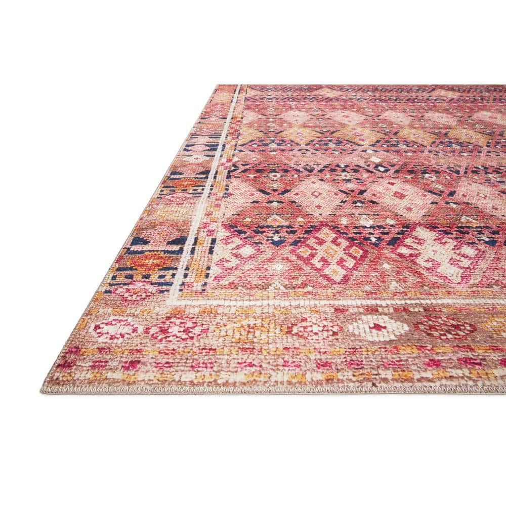 LOLOI II Layla Magenta/Multi 9 ft. x 12 ft. Distressed Bohemian Printed Area Rug LAYLLAY-15XMML90C0