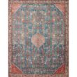 LOLOI II Layla Marine/Clay 9 ft. x 12 ft. Distressed Bohemian Printed Area Rug LAYLLAY-10NNCG90C0