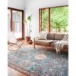 LOLOI II Layla Marine/Clay 9 ft. x 12 ft. Distressed Bohemian Printed Area Rug LAYLLAY-10NNCG90C0