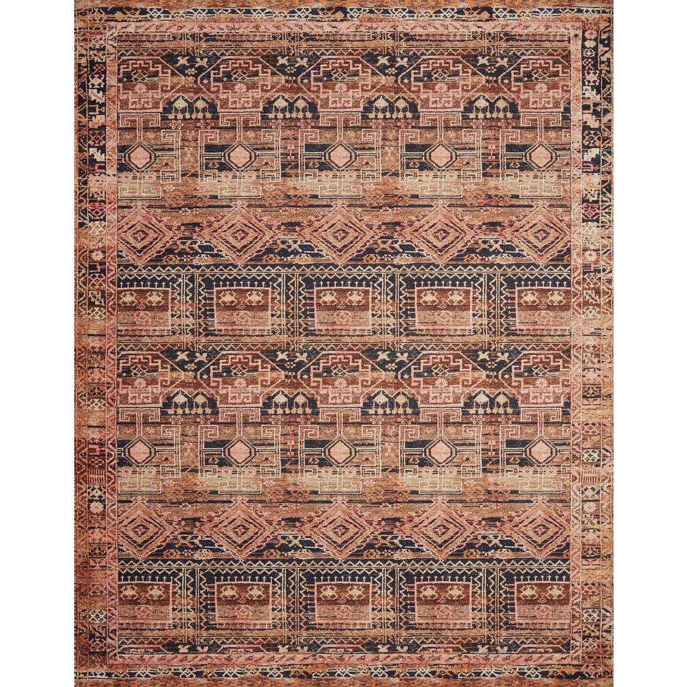 LOLOI II Layla Mocha/Blush 9 ft. x 12 ft. Distressed Bohemian Printed Area Rug LAYLLAY-14MCBH90C0