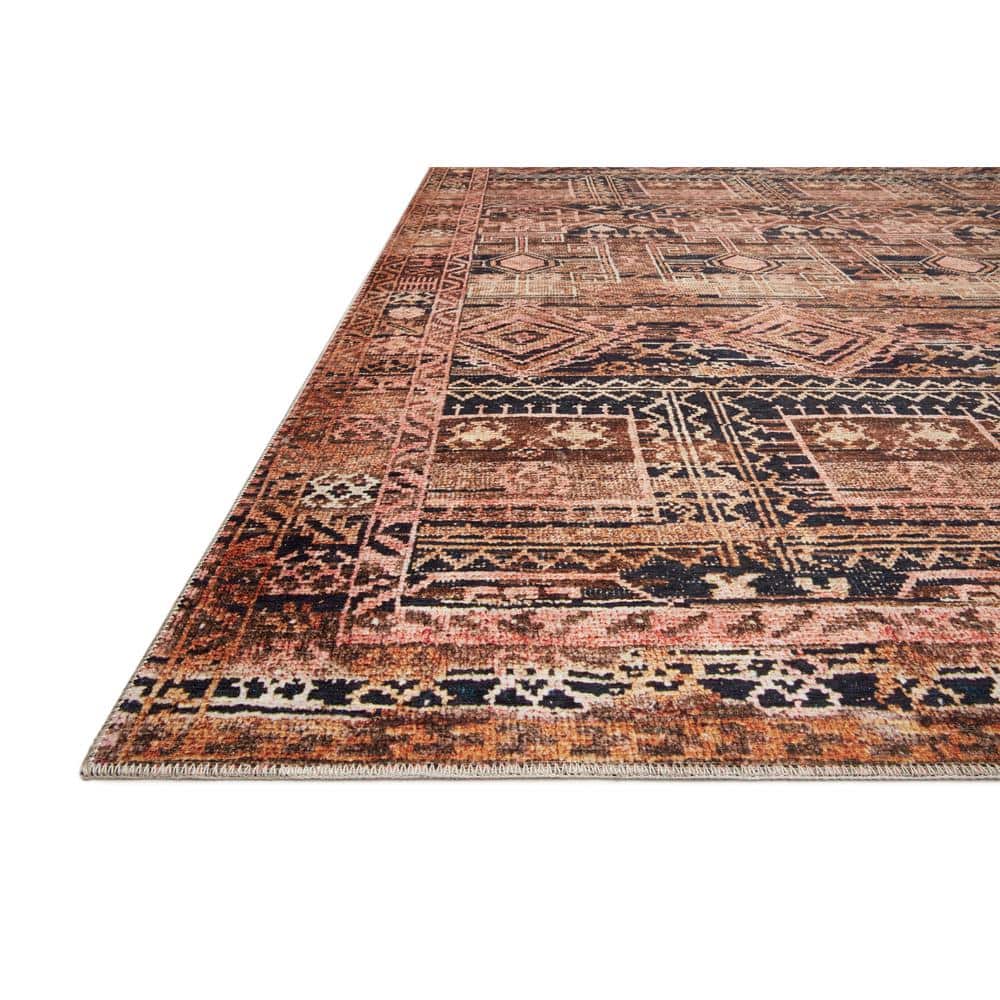 LOLOI II Layla Mocha/Blush 9 ft. x 12 ft. Distressed Bohemian Printed Area Rug LAYLLAY-14MCBH90C0