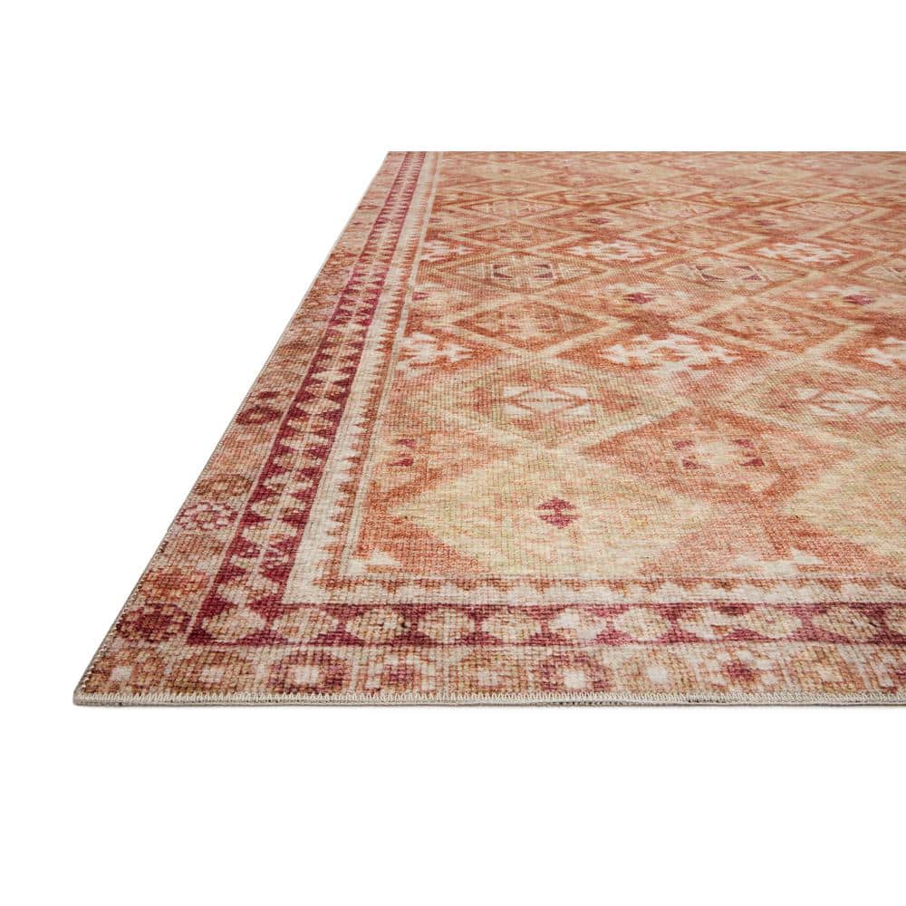 LOLOI II Layla Natural/Spice 9 ft. x 12 ft. Distressed Bohemian Printed Area Rug LAYLLAY-16NASQ90C0