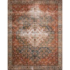 LOLOI II Layla Ocean/Multi 9 ft. x 12 ft. Distressed Bohemian Printed Area Rug LAYLLAY-05OCML90C0