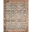 LOLOI II Layla Ocean/Rust 9 ft. x 12 ft. Distressed Bohemian Printed Area Rug LAYLLAY-04OCRU90C0