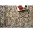 LOLOI II Layla Olive/Charcoal 9 ft. x 12 ft. Distressed Oriental Printed Area Rug LAYLLAY-03OLCC90C0