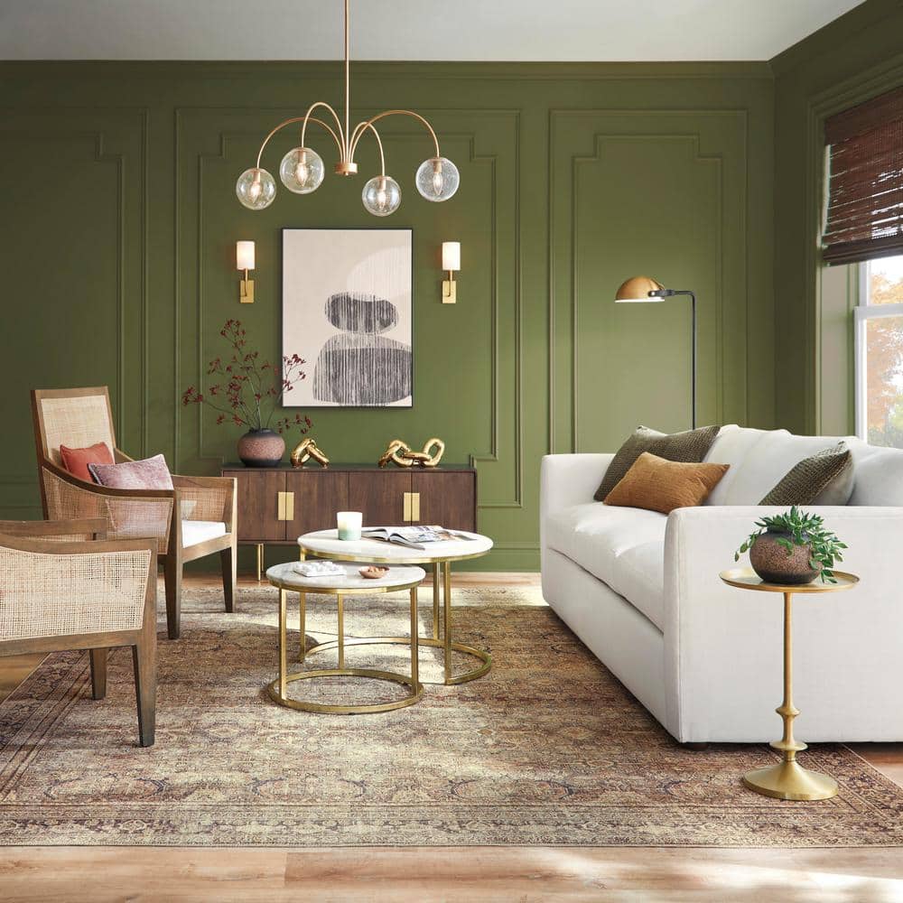 LOLOI II Layla Olive/Charcoal 9 ft. x 12 ft. Distressed Oriental Printed Area Rug LAYLLAY-03OLCC90C0