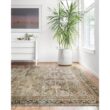 LOLOI II Layla Olive/Charcoal 9 ft. x 12 ft. Distressed Oriental Printed Area Rug LAYLLAY-03OLCC90C0