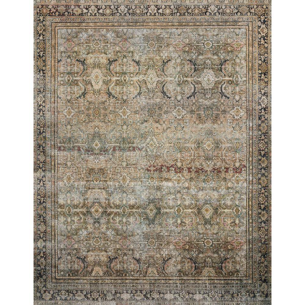 LOLOI II Layla Olive/Charcoal 9 ft. 6 in. x 14 ft. Printed Traditional Area Rug LAYLLAY-03OLCC96E0