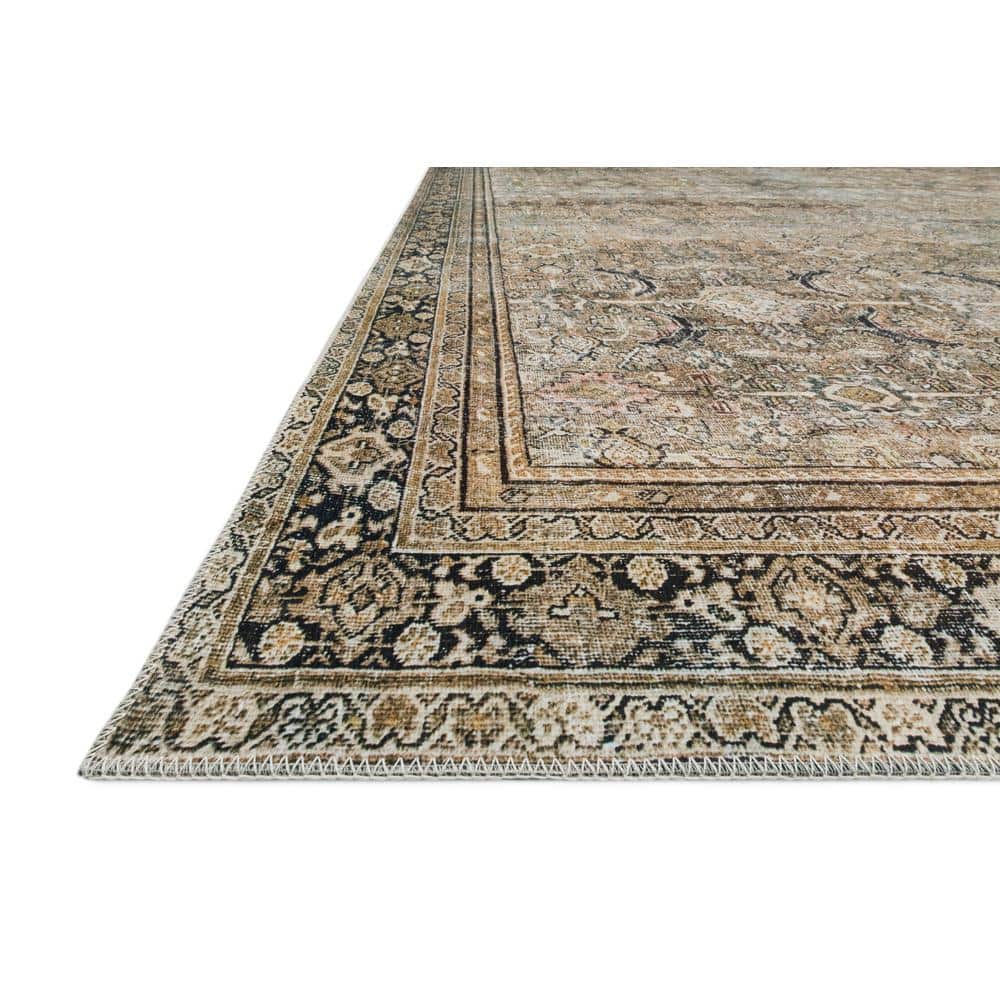 LOLOI II Layla Olive/Charcoal 9 ft. 6 in. x 14 ft. Printed Traditional Area Rug LAYLLAY-03OLCC96E0