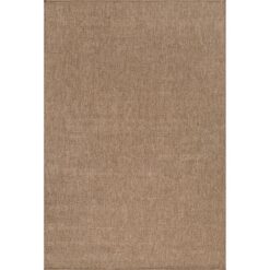 Beverly Rug Royal Easy Jute Beige 8 ft. x 10 ft. Solid Indoor Outdoor Area Rug BV-FLAX-2222-8x10