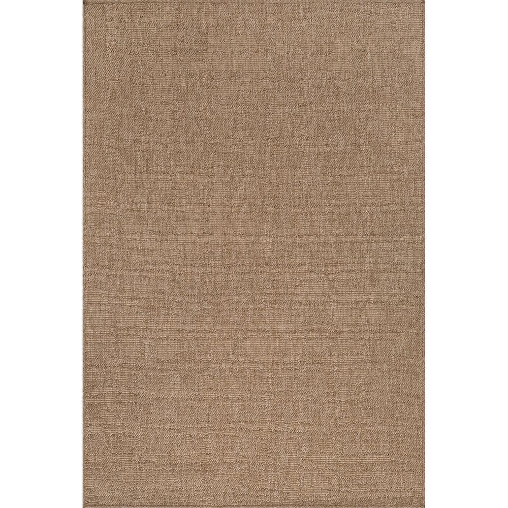 Beverly Rug Royal Easy Jute Beige 8 ft. x 10 ft. Solid Indoor Outdoor Area Rug BV-FLAX-2222-8x10