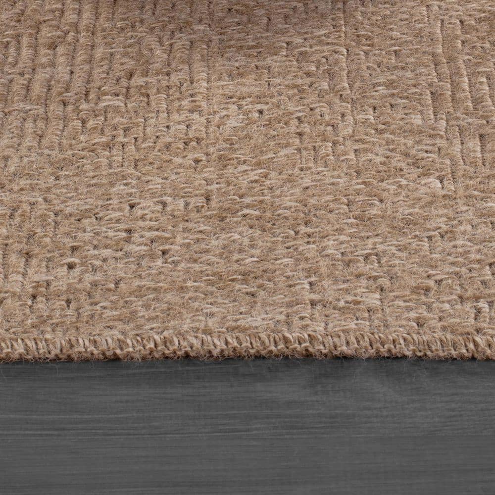 Beverly Rug Royal Easy Jute Beige 8 ft. x 10 ft. Solid Indoor Outdoor Area Rug BV-FLAX-2222-8x10