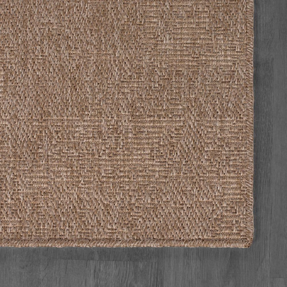 Beverly Rug Royal Easy Jute Beige 8 ft. x 10 ft. Solid Indoor Outdoor Area Rug BV-FLAX-2222-8x10