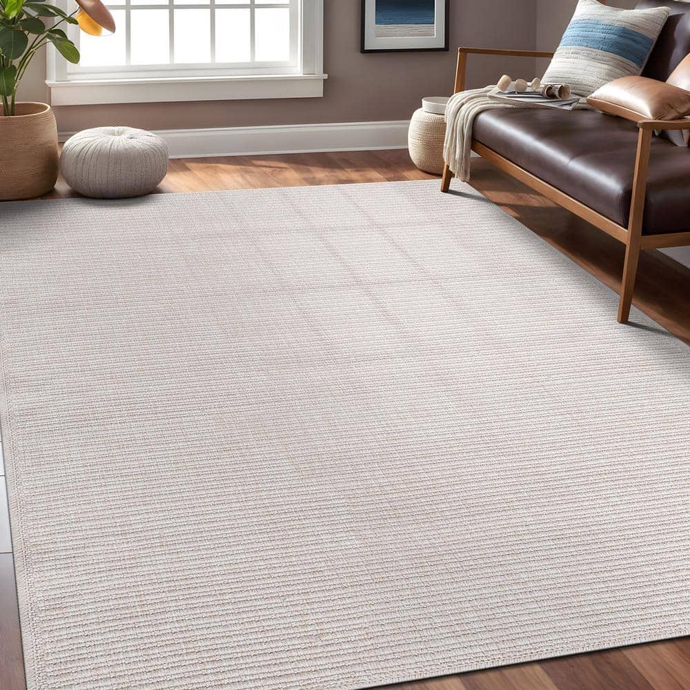 Beverly Rug Royal Bone 8 ft. x 10 ft. Solid Indoor Area Rug BV-RYL333-BONE-8x10 Beverly Rug Royal Bone 8 ft. x 10 ft. Solid Indoor Area Rug BV-RYL333-BONE-8x10