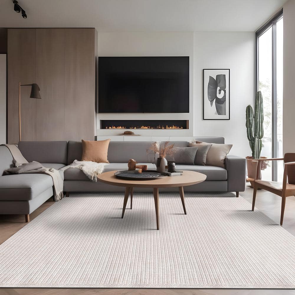 Beverly Rug Royal Bone 8 ft. x 10 ft. Solid Indoor Area Rug BV-RYL333-BONE-8x10 Beverly Rug Royal Bone 8 ft. x 10 ft. Solid Indoor Area Rug BV-RYL333-BONE-8x10
