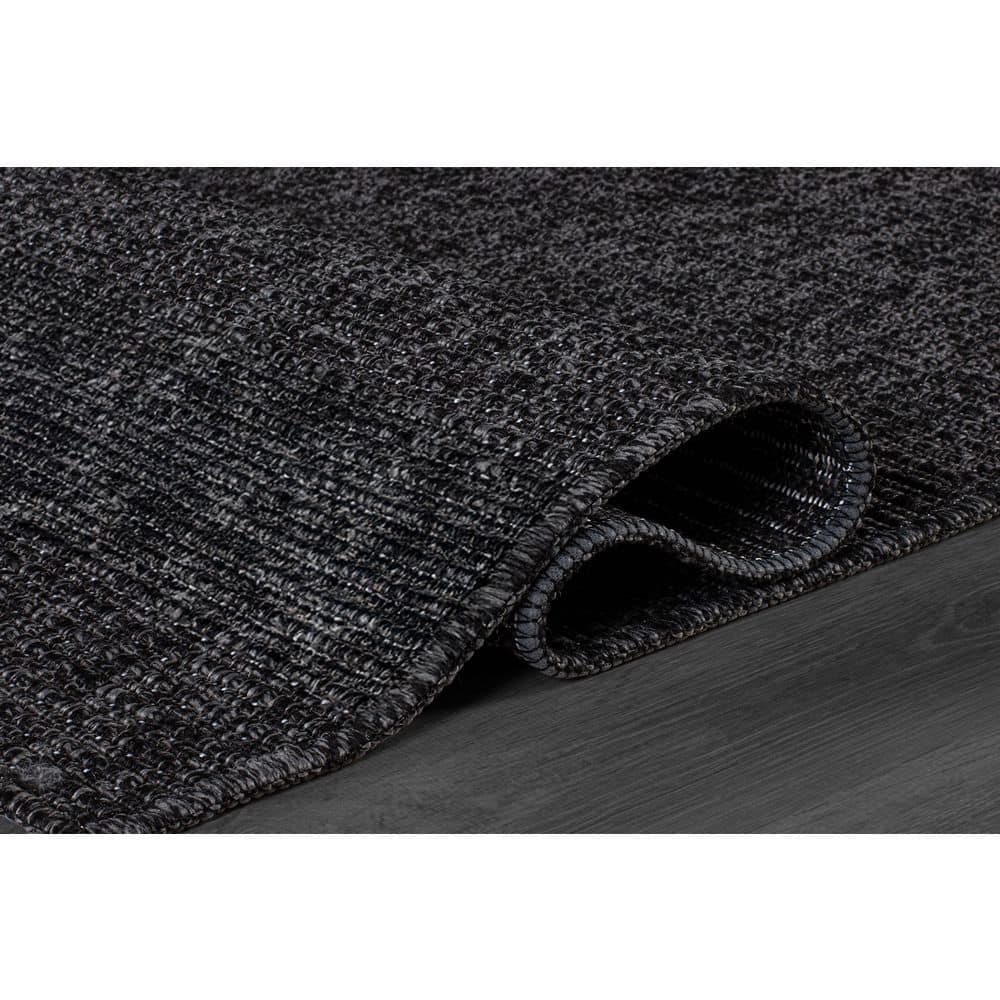 Beverly Rug Royal Easy Jute Dark Grey 8 ft. x 10 ft. Solid Indoor Outdoor Area Rug BV-RYL333-DGRY-8x10
