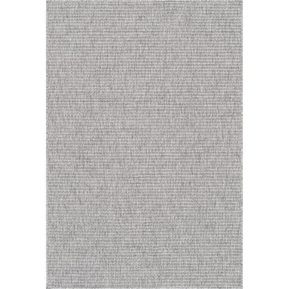 Beverly Rug Royal Easy Jute Grey 8 ft. x 10 ft. Solid Indoor Outdoor Area Rug BV-RYL333-GRY-8x10