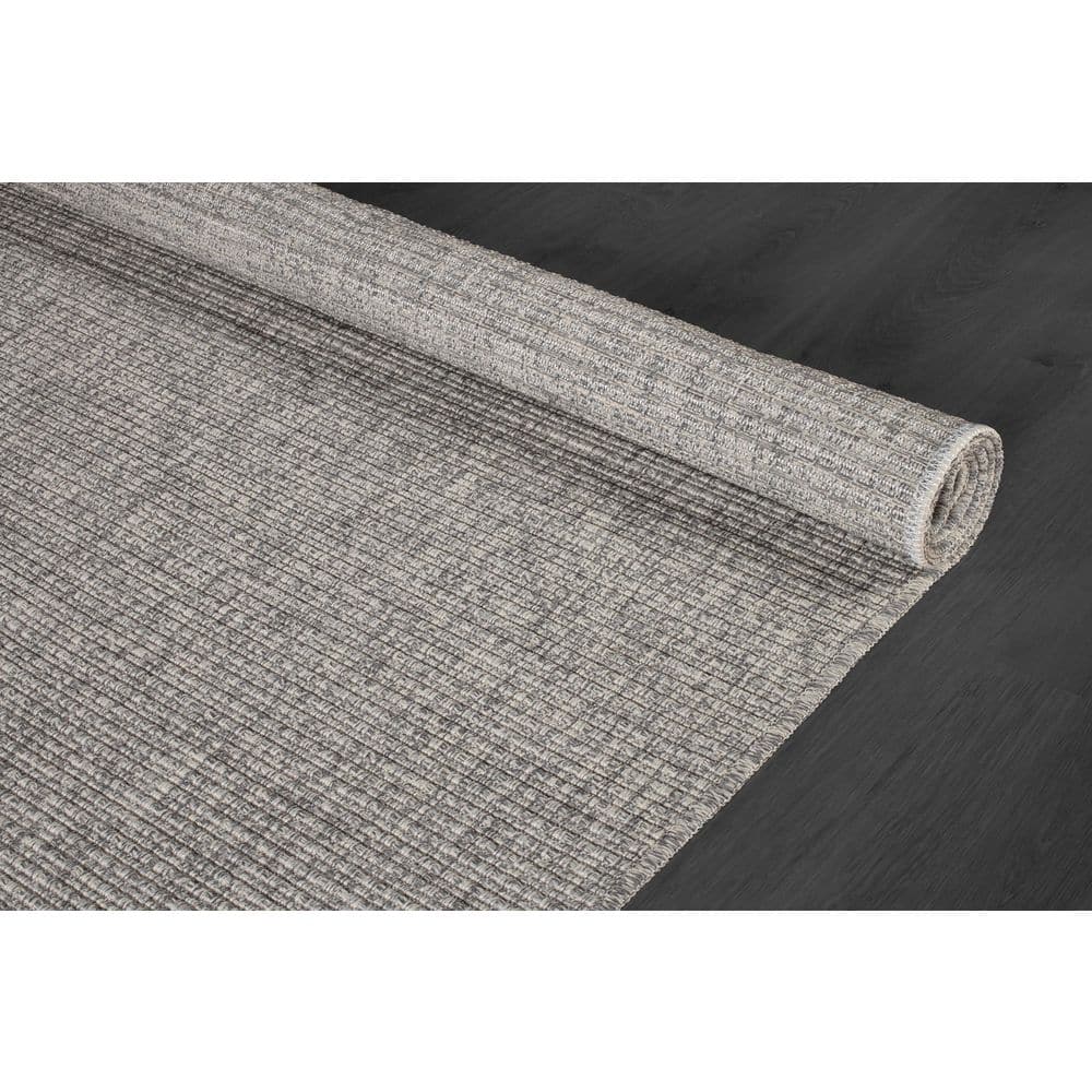 Beverly Rug Royal Easy Jute Grey 8 ft. x 10 ft. Solid Indoor Outdoor Area Rug BV-RYL333-GRY-8x10