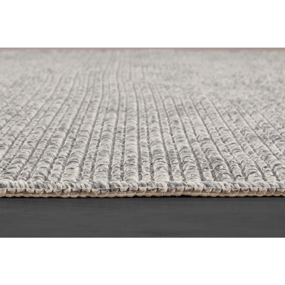 Beverly Rug Royal Easy Jute Grey 8 ft. x 10 ft. Solid Indoor Outdoor Area Rug BV-RYL333-GRY-8x10