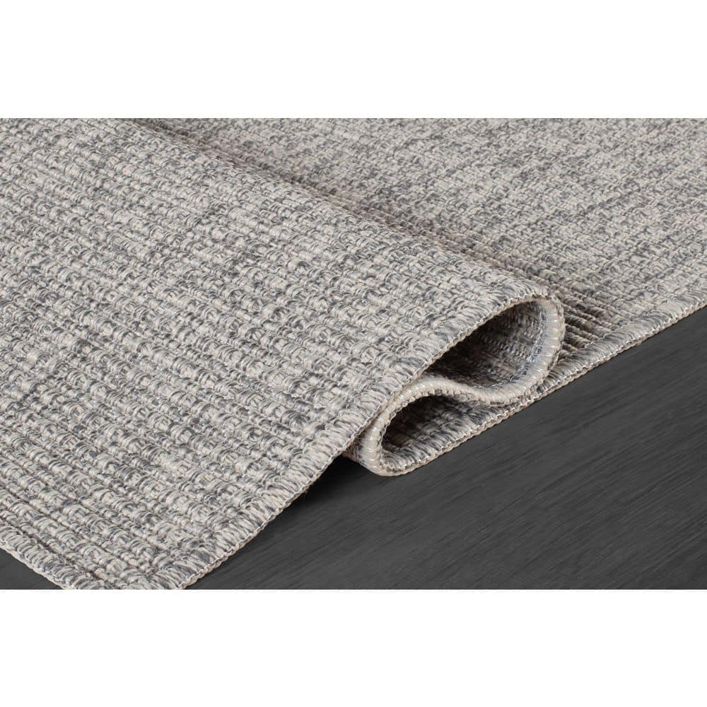 Beverly Rug Royal Easy Jute Grey 8 ft. x 10 ft. Solid Indoor Outdoor Area Rug BV-RYL333-GRY-8x10
