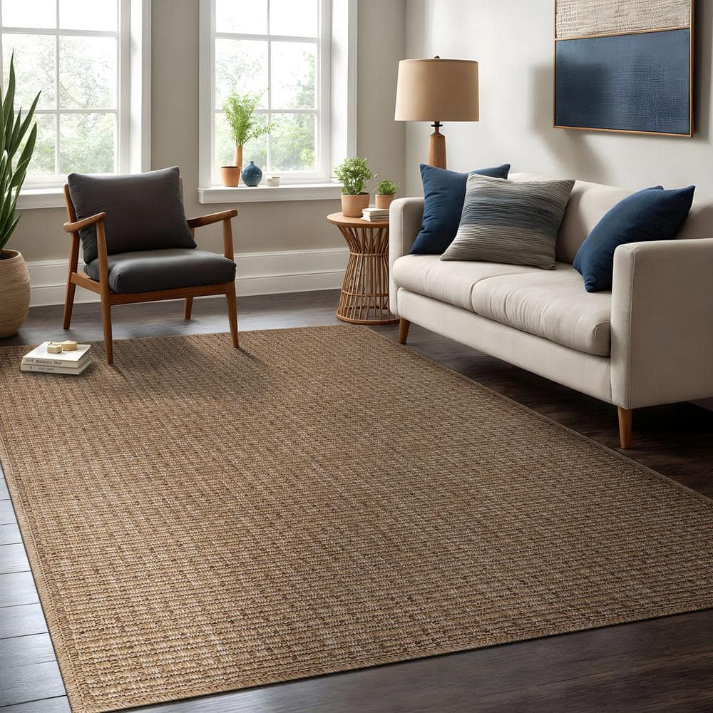 Beverly Rug Royal Natural 8 ft. x 10 ft. Solid Indoor Area Rug BV-RYL333-NAT-8x10
