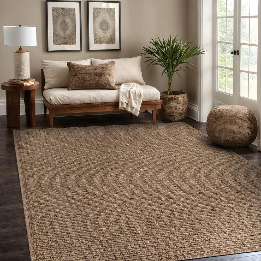 Beverly Rug Royal Natural 8 ft. x 10 ft. Solid Indoor Area Rug BV-RYL333-NAT-8x10